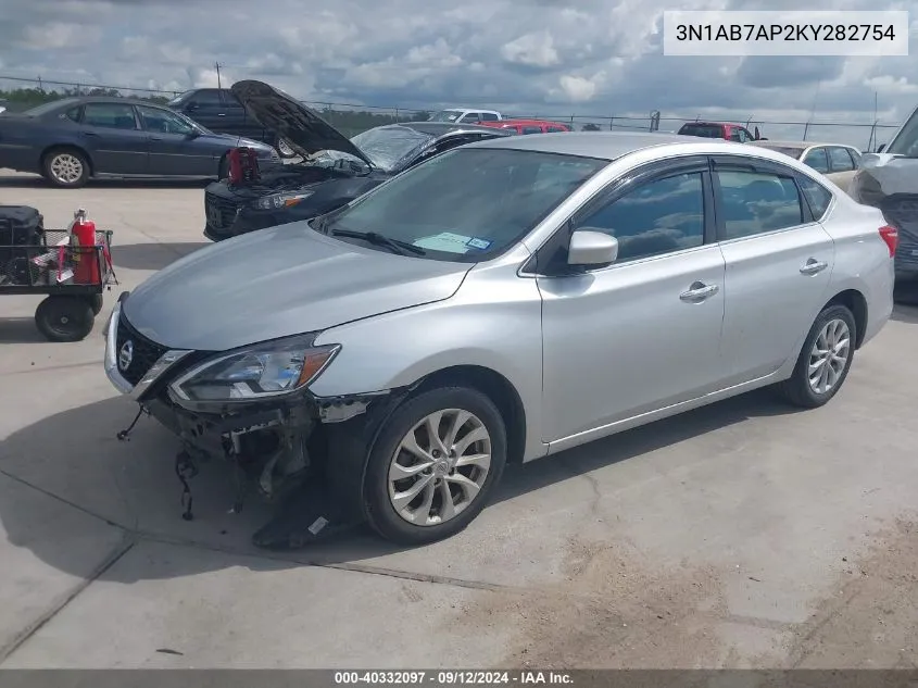 2019 Nissan Sentra S/Sv/Sr/Sl VIN: 3N1AB7AP2KY282754 Lot: 40332097