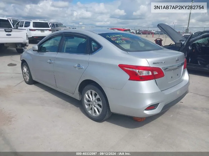 2019 Nissan Sentra S/Sv/Sr/Sl VIN: 3N1AB7AP2KY282754 Lot: 40332097