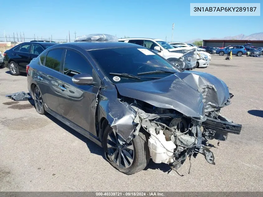 2019 Nissan Sentra Sr VIN: 3N1AB7AP6KY289187 Lot: 40339721