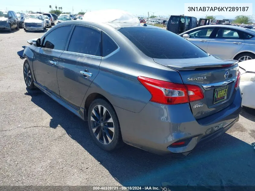 3N1AB7AP6KY289187 2019 Nissan Sentra Sr