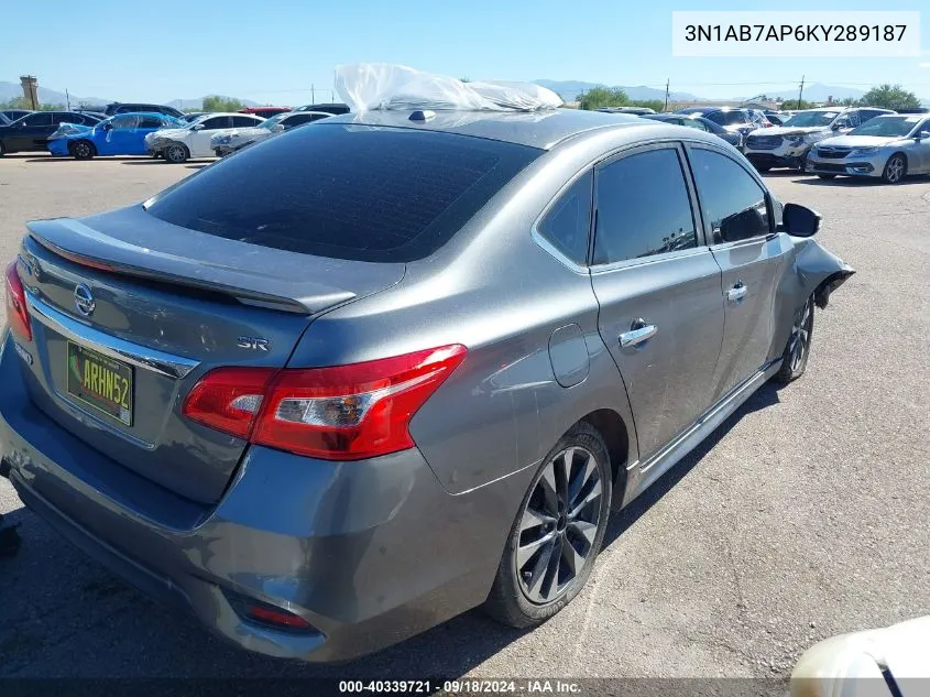 2019 Nissan Sentra Sr VIN: 3N1AB7AP6KY289187 Lot: 40339721