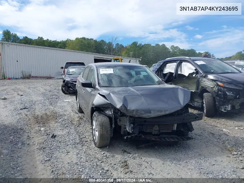 3N1AB7AP4KY243695 2019 Nissan Sentra Sv