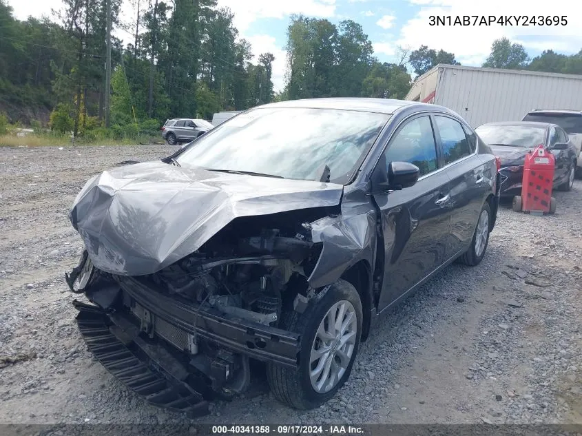 3N1AB7AP4KY243695 2019 Nissan Sentra Sv