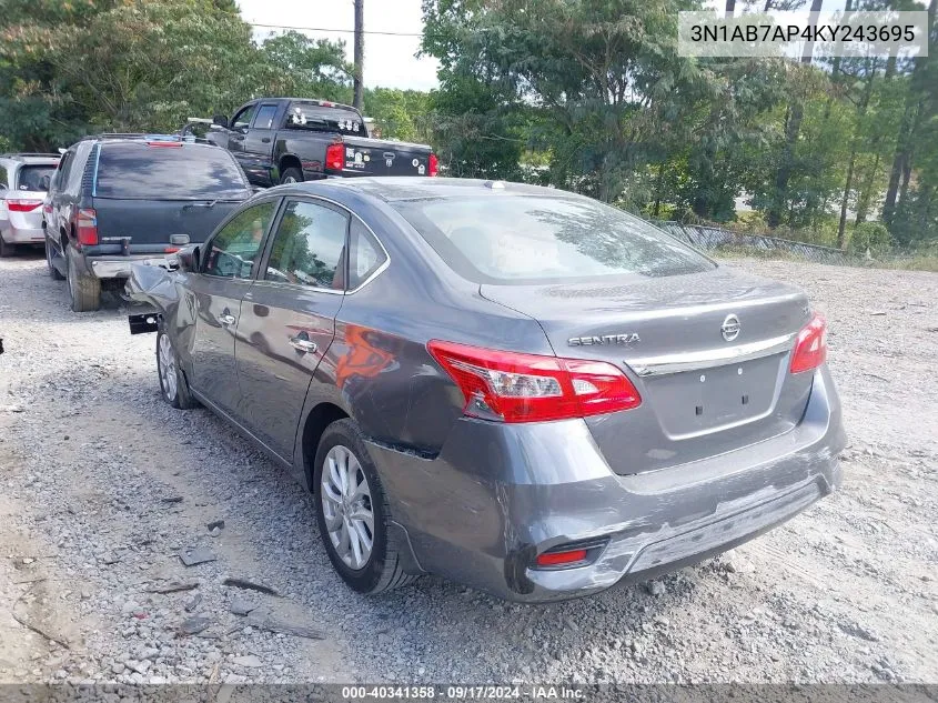 3N1AB7AP4KY243695 2019 Nissan Sentra Sv