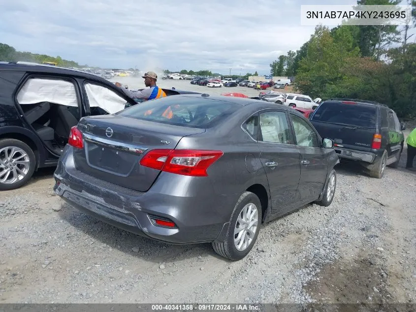 3N1AB7AP4KY243695 2019 Nissan Sentra Sv