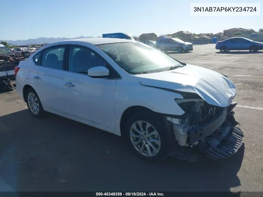 2019 Nissan Sentra Sv VIN: 3N1AB7AP6KY234724 Lot: 40349359