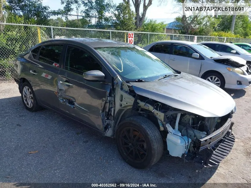 2019 Nissan Sentra S/Sv/Sr/Sl VIN: 3N1AB7AP2KL618691 Lot: 40352562