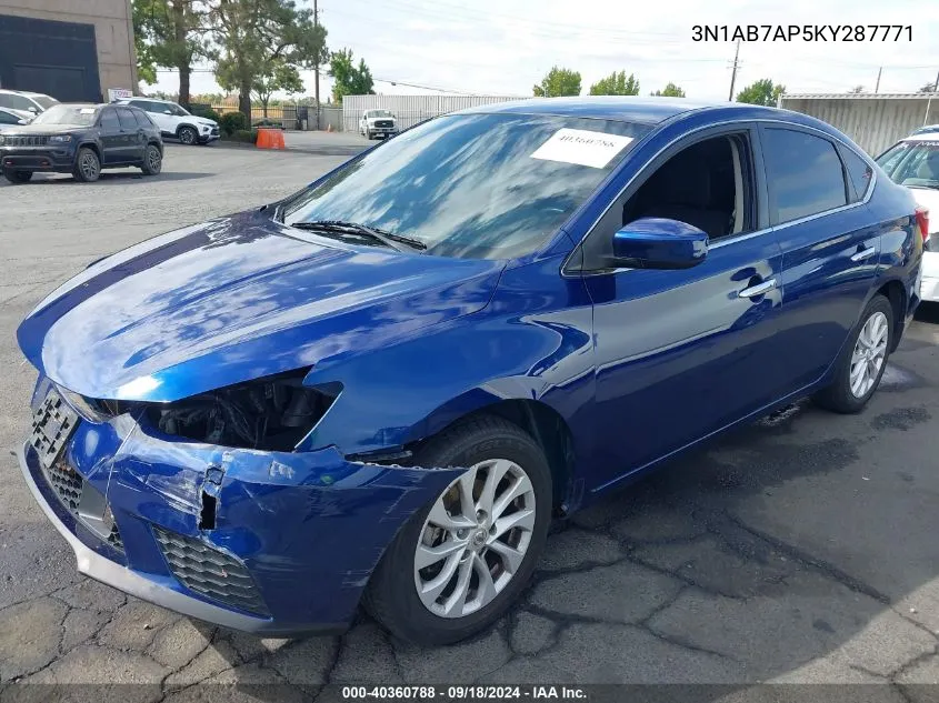 2019 Nissan Sentra Sv VIN: 3N1AB7AP5KY287771 Lot: 40360788