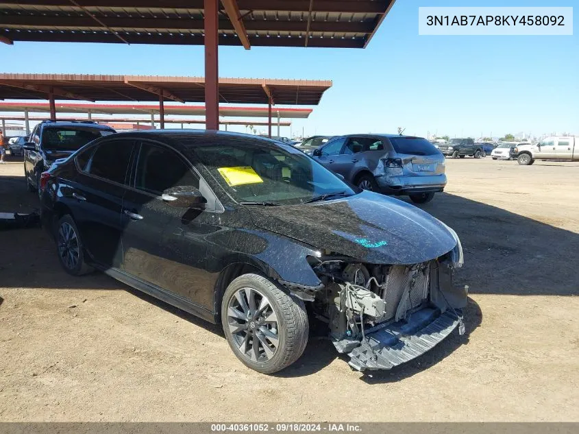 2019 Nissan Sentra Sr VIN: 3N1AB7AP8KY458092 Lot: 40361052