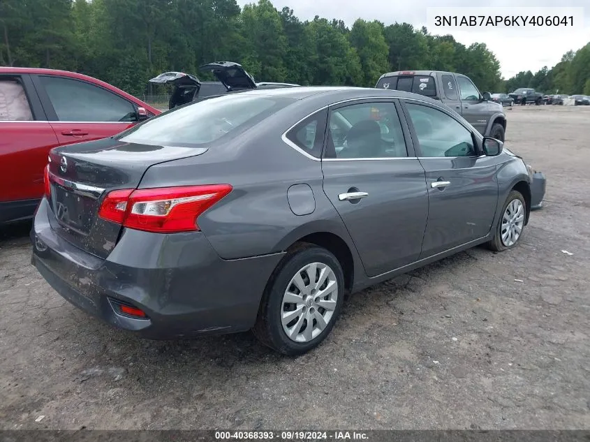 2019 Nissan Sentra S VIN: 3N1AB7AP6KY406041 Lot: 40368393