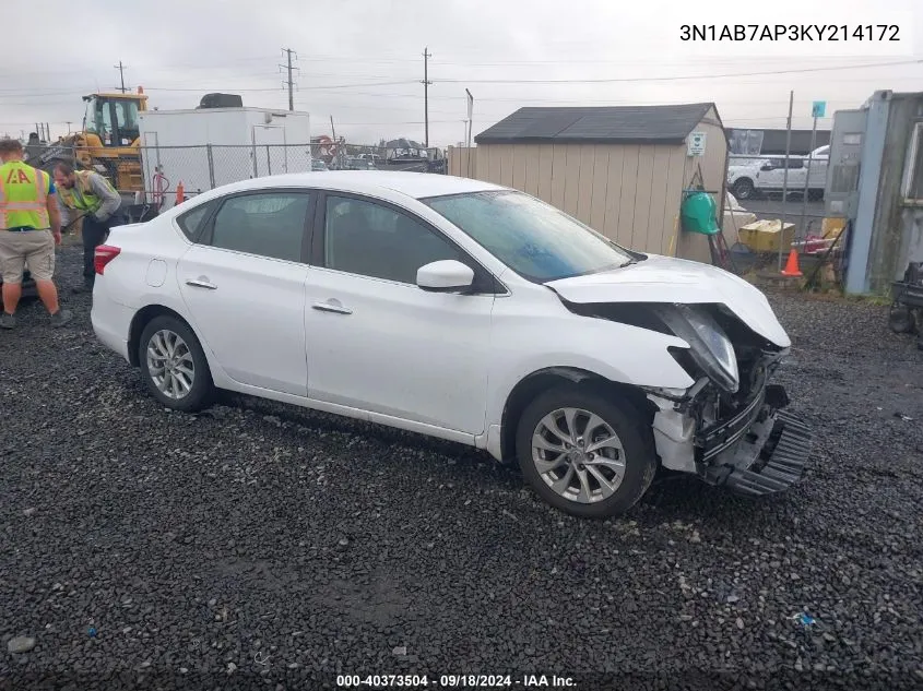 2019 Nissan Sentra S/Sv/Sr/Sl VIN: 3N1AB7AP3KY214172 Lot: 40373504