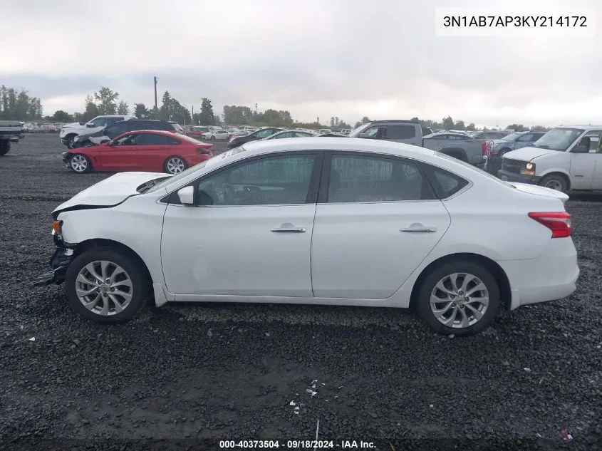 3N1AB7AP3KY214172 2019 Nissan Sentra S/Sv/Sr/Sl