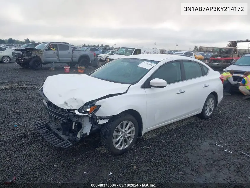 2019 Nissan Sentra S/Sv/Sr/Sl VIN: 3N1AB7AP3KY214172 Lot: 40373504