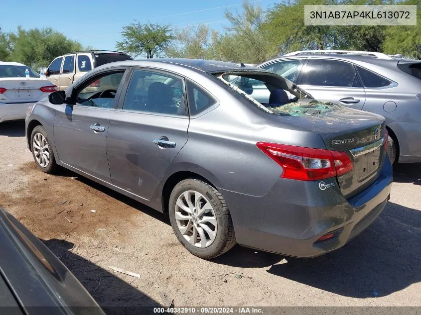 2019 Nissan Sentra Sv VIN: 3N1AB7AP4KL613072 Lot: 40382910