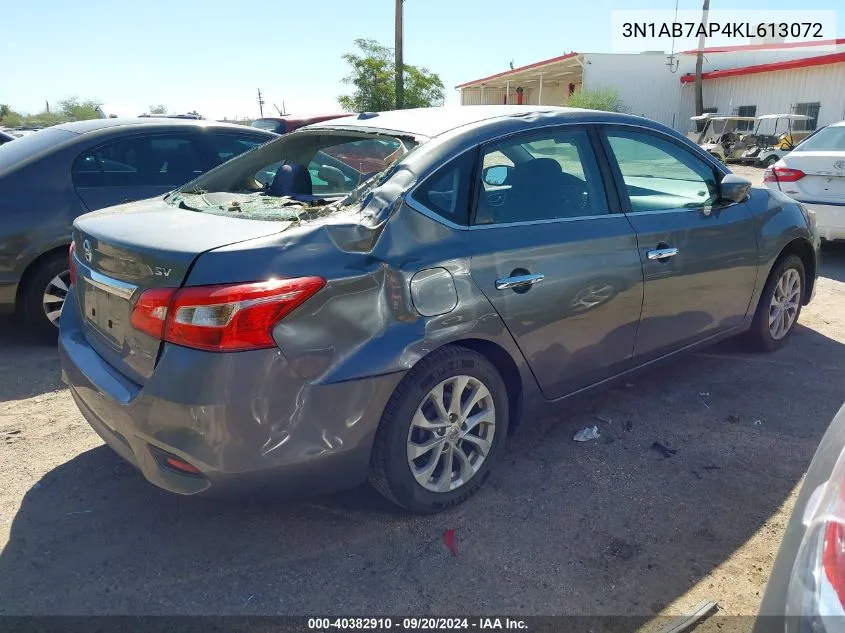 3N1AB7AP4KL613072 2019 Nissan Sentra Sv