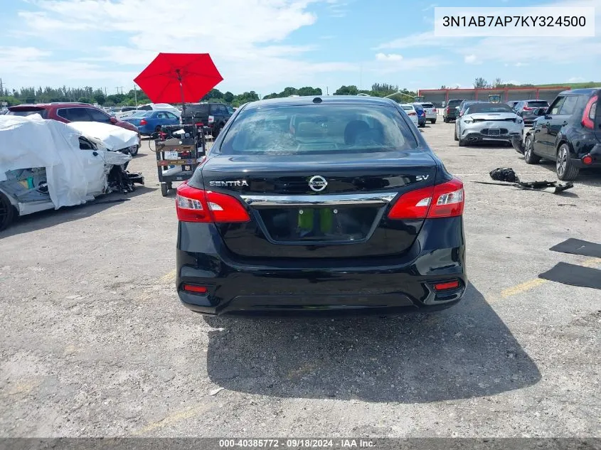 3N1AB7AP7KY324500 2019 Nissan Sentra Sv