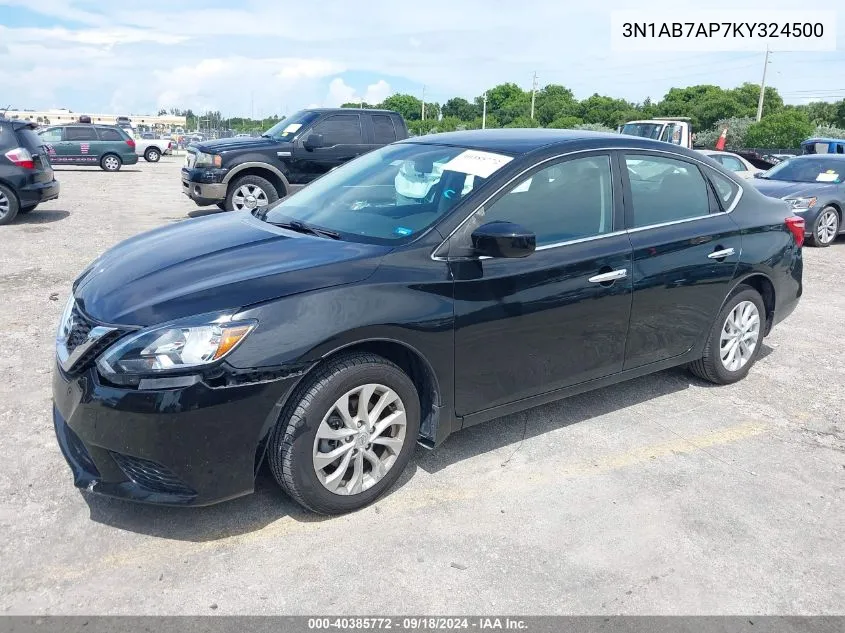 2019 Nissan Sentra Sv VIN: 3N1AB7AP7KY324500 Lot: 40385772