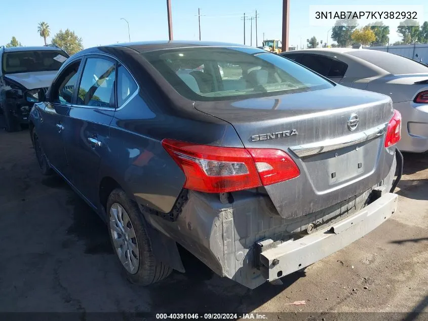 3N1AB7AP7KY382932 2019 Nissan Sentra S