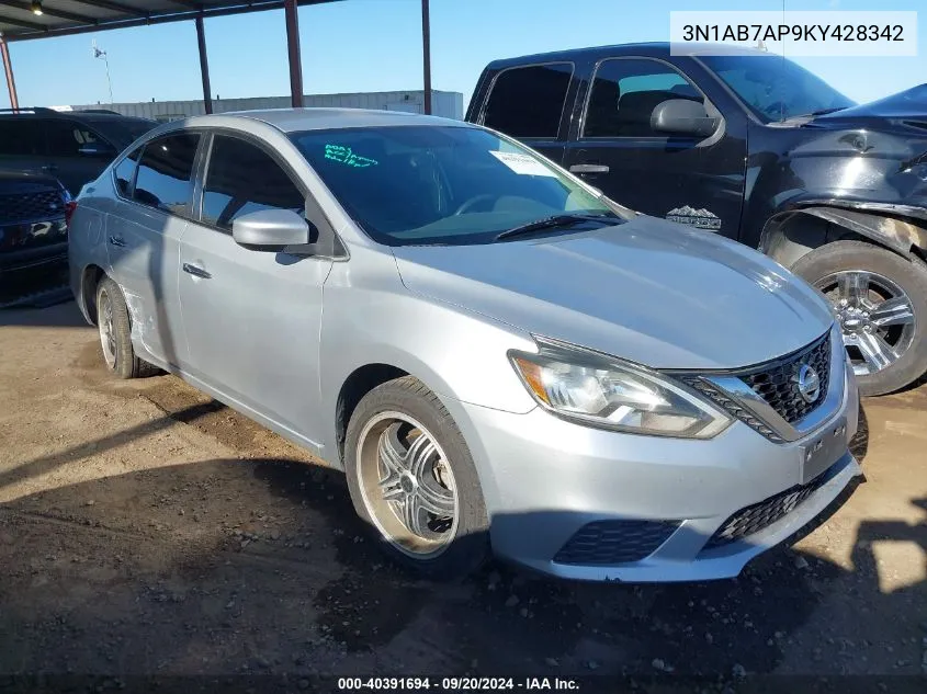 3N1AB7AP9KY428342 2019 Nissan Sentra Sv