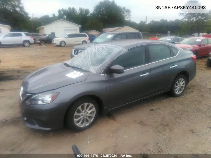 2019 Nissan Sentra Sv VIN: 3N1AB7AP8KY440093 Lot: 40411276