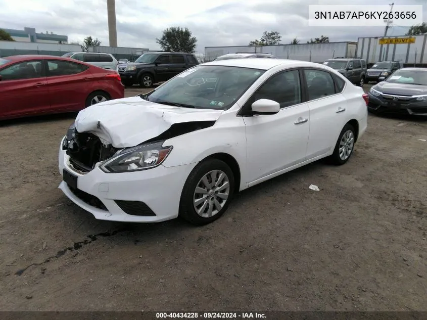 2019 Nissan Sentra S VIN: 3N1AB7AP6KY263656 Lot: 40434228