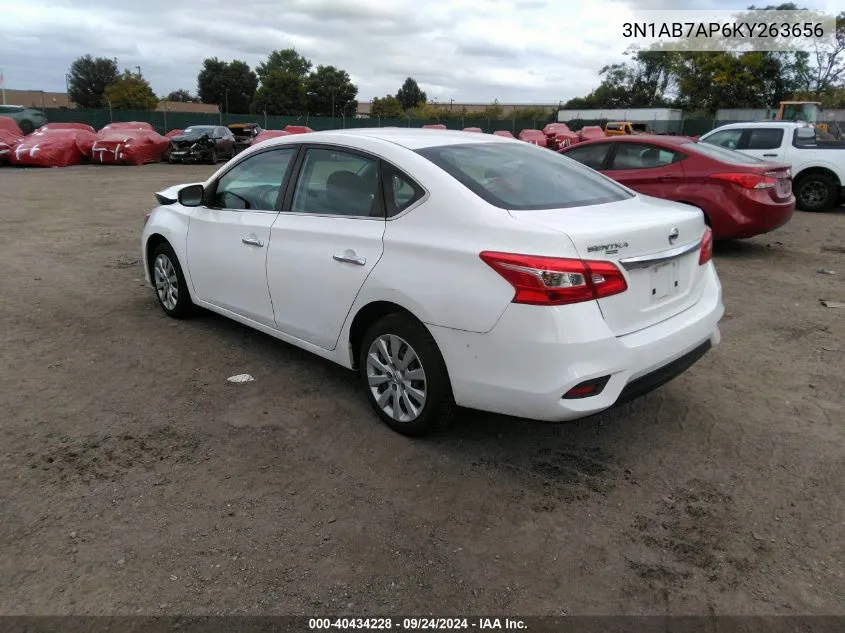 2019 Nissan Sentra S VIN: 3N1AB7AP6KY263656 Lot: 40434228