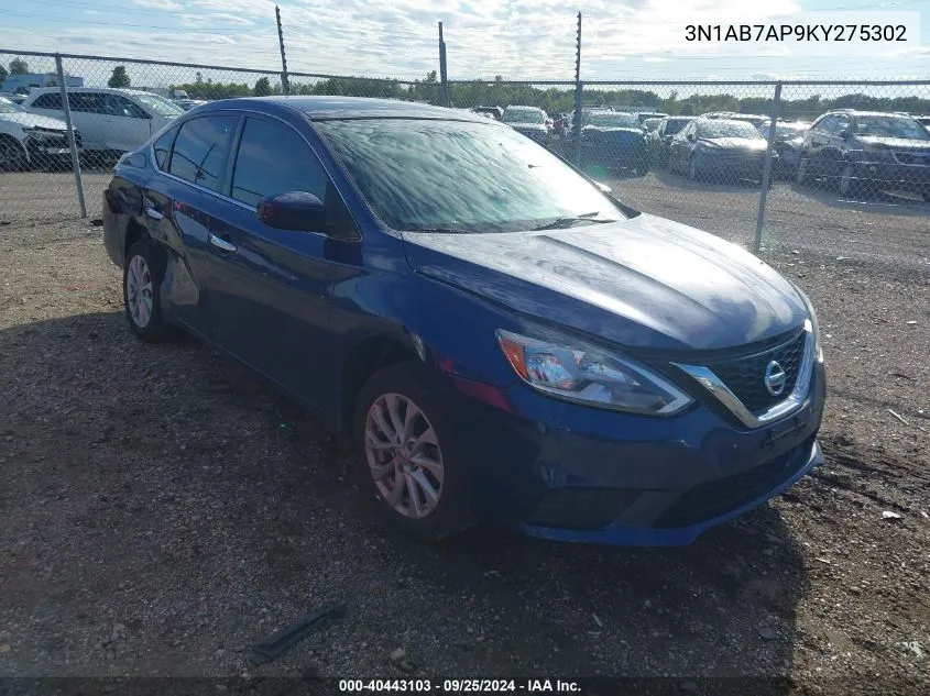 3N1AB7AP9KY275302 2019 Nissan Sentra Sv