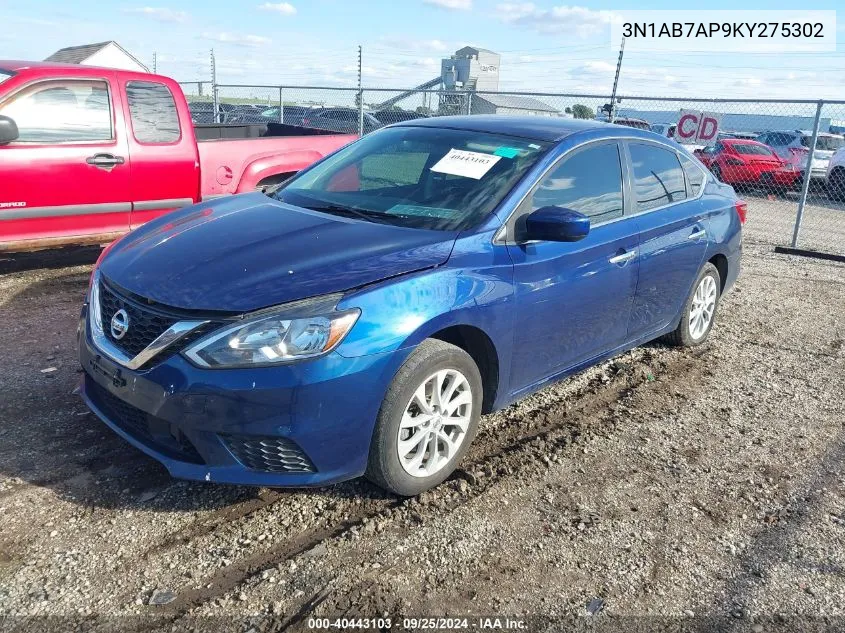 2019 Nissan Sentra Sv VIN: 3N1AB7AP9KY275302 Lot: 40443103