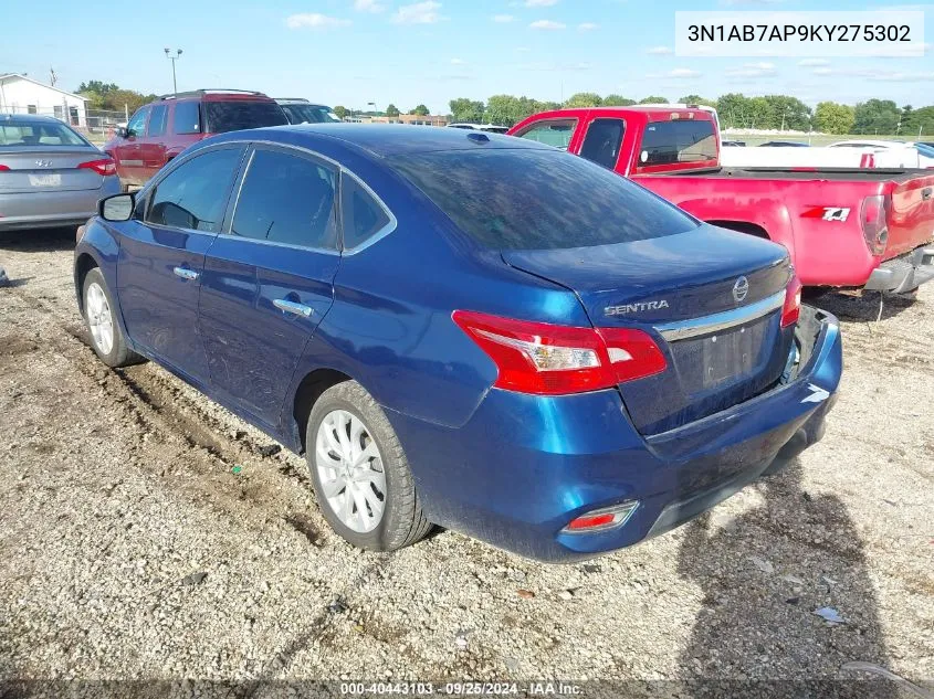 3N1AB7AP9KY275302 2019 Nissan Sentra Sv