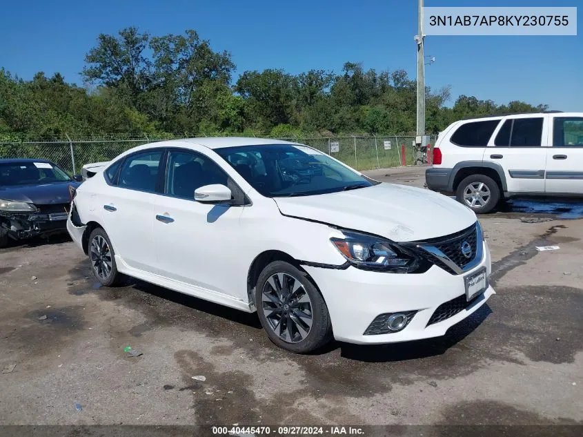 2019 Nissan Sentra Sr VIN: 3N1AB7AP8KY230755 Lot: 40445470