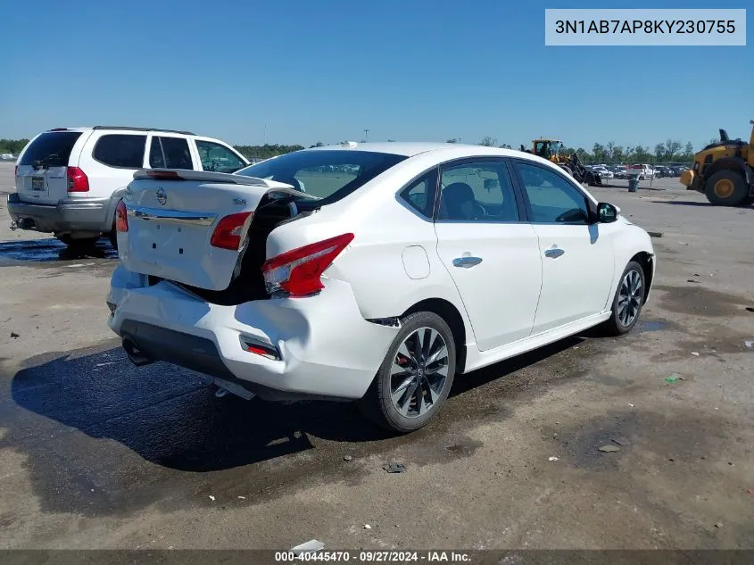 2019 Nissan Sentra Sr VIN: 3N1AB7AP8KY230755 Lot: 40445470