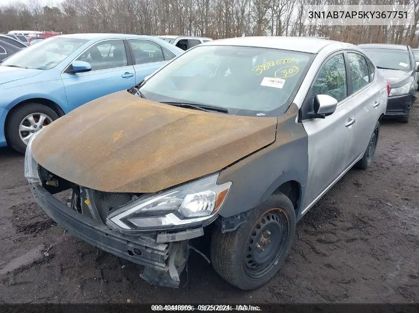 3N1AB7AP5KY367751 2019 Nissan Sentra S