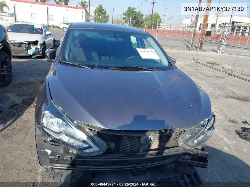 2019 Nissan Sentra S/Sv/Sr/Sl VIN: 3N1AB7AP1KY377130 Lot: 40449771