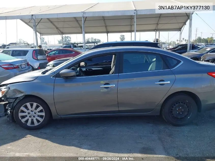 3N1AB7AP1KY377130 2019 Nissan Sentra S/Sv/Sr/Sl