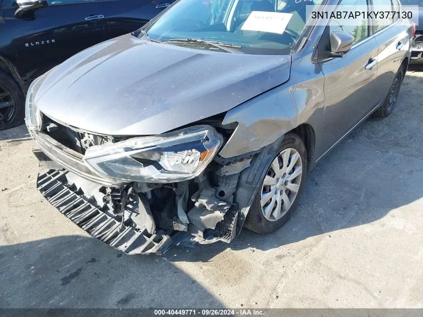 3N1AB7AP1KY377130 2019 Nissan Sentra S/Sv/Sr/Sl