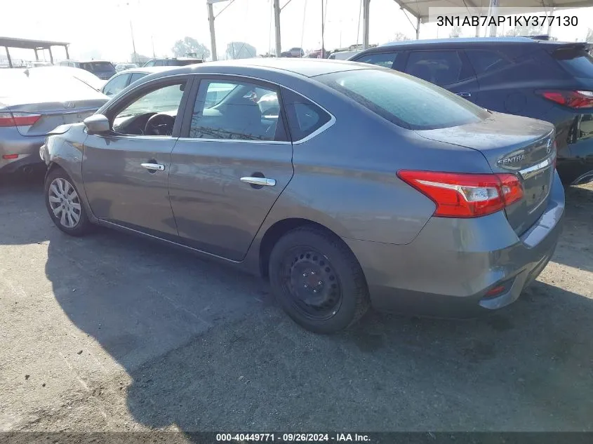 3N1AB7AP1KY377130 2019 Nissan Sentra S/Sv/Sr/Sl