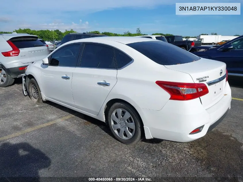 3N1AB7AP1KY330048 2019 Nissan Sentra S/Sv/Sr/Sl