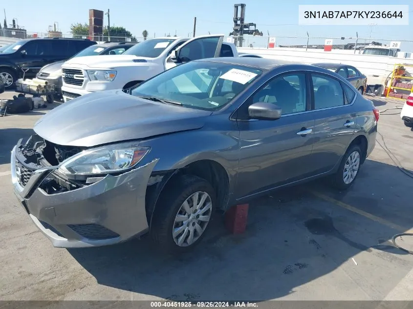 3N1AB7AP7KY236644 2019 Nissan Sentra S