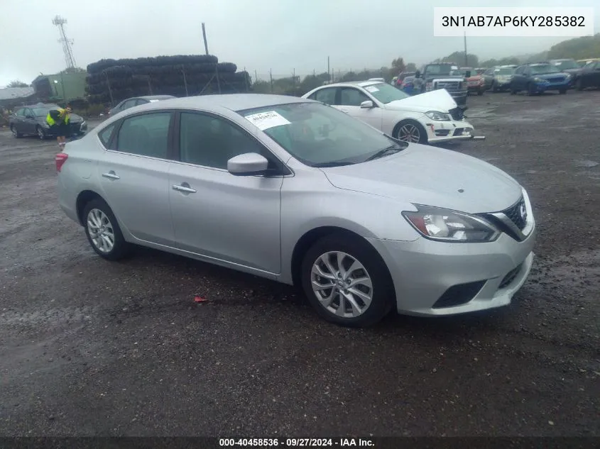 3N1AB7AP6KY285382 2019 Nissan Sentra Sv