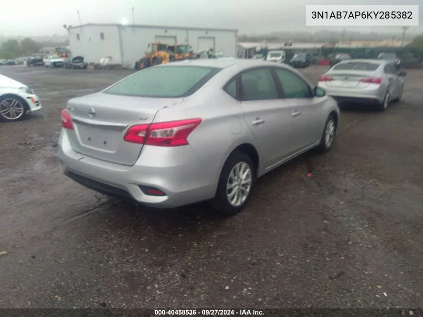 2019 Nissan Sentra Sv VIN: 3N1AB7AP6KY285382 Lot: 40458536