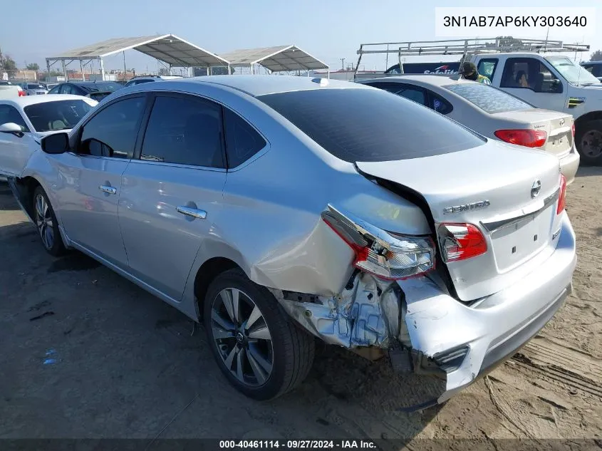 2019 Nissan Sentra S/Sv/Sr/Sl VIN: 3N1AB7AP6KY303640 Lot: 40461114