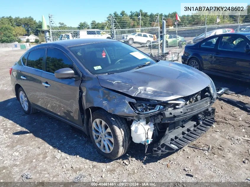 3N1AB7AP7KY248602 2019 Nissan Sentra Sv