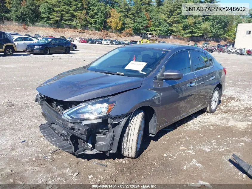 2019 Nissan Sentra Sv VIN: 3N1AB7AP7KY248602 Lot: 40461461