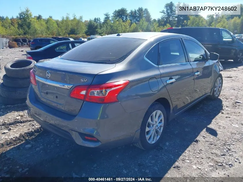 3N1AB7AP7KY248602 2019 Nissan Sentra Sv