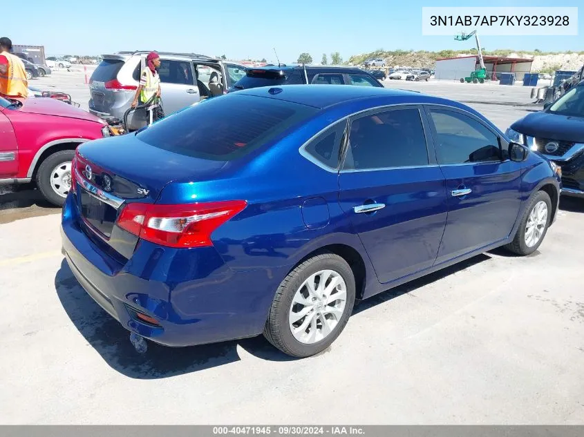 2019 Nissan Sentra Sv VIN: 3N1AB7AP7KY323928 Lot: 40471945