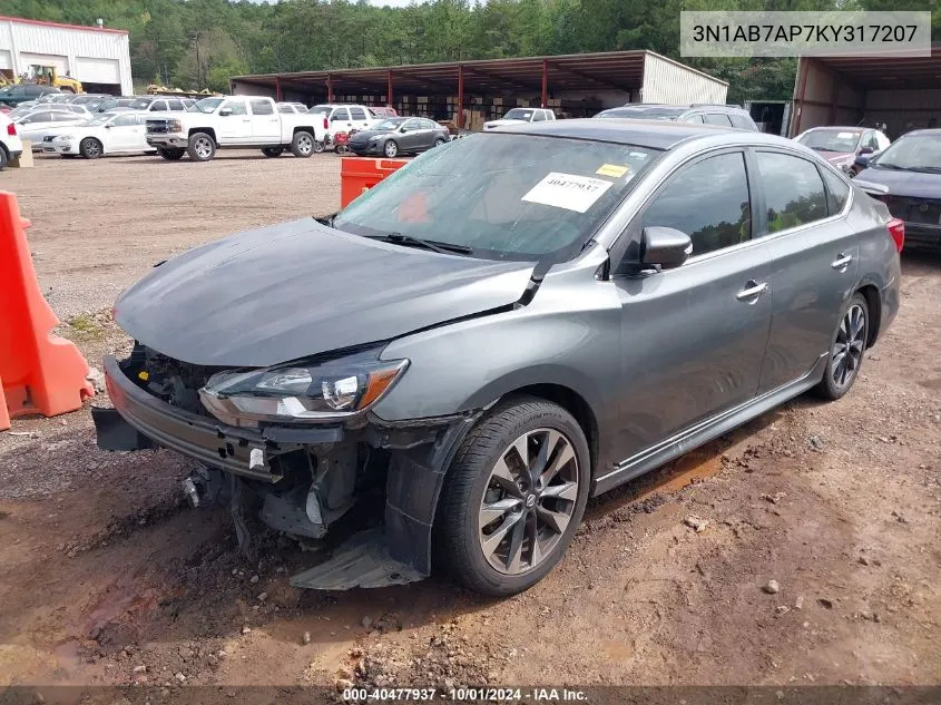 2019 Nissan Sentra S/Sv/Sr/Sl VIN: 3N1AB7AP7KY317207 Lot: 40477937