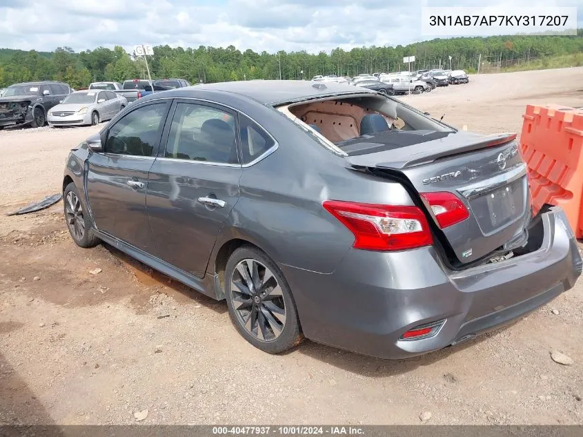 2019 Nissan Sentra S/Sv/Sr/Sl VIN: 3N1AB7AP7KY317207 Lot: 40477937