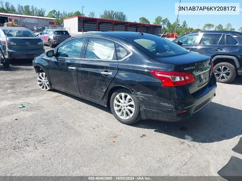 2019 Nissan Sentra Sv VIN: 3N1AB7AP6KY208172 Lot: 40483985