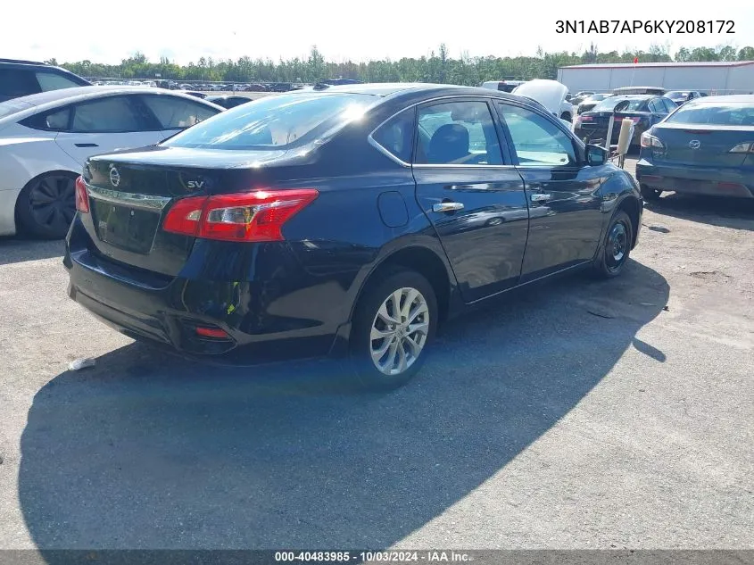 2019 Nissan Sentra Sv VIN: 3N1AB7AP6KY208172 Lot: 40483985