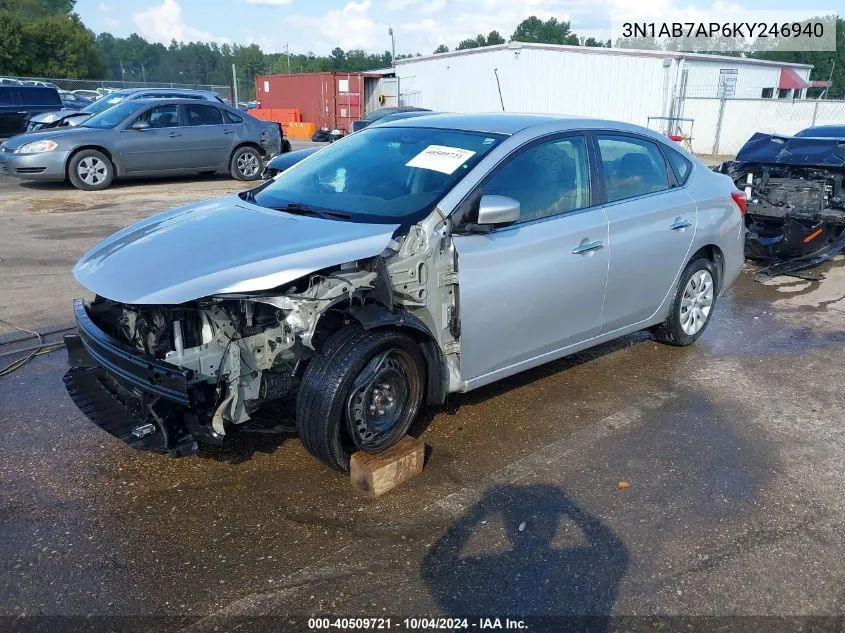 2019 Nissan Sentra S VIN: 3N1AB7AP6KY246940 Lot: 40509721